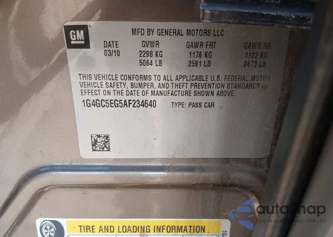 2010 Buick Lacrosse Cxl from USA, damaged, VIN 1G4GC5EG5AF234640